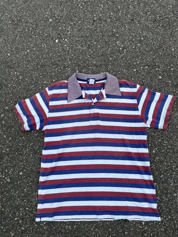 BEAMS 90s 피케 셔츠 라거 셔츠 보더 일본제