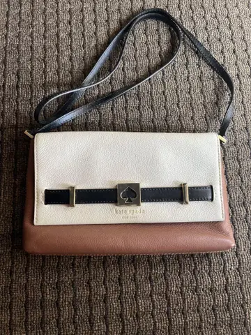 Kate Spade 가죽 숄더백 화이트/브라운