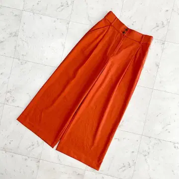 새상품급 PLST 플라스테 와이드 팬츠 린넨 오렌지 M