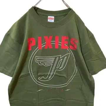 PIXIES 픽시즈 양면 프린트 반팔 티셔츠 사이즈 L 남성용 구제 의류