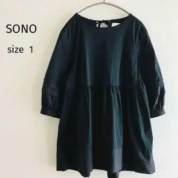 sono 소노 시어 하이브리드 튜닉 블랙 검정 블라우스 S