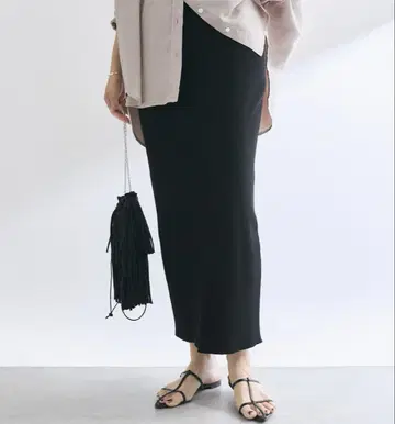 RIVE DROITE 마이너스 3kg 리브 타이트 스커트 블랙 38