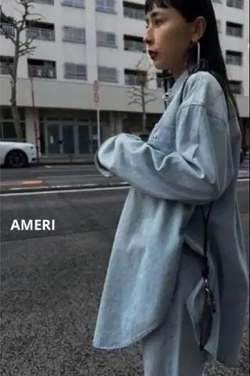 아메리 AMERI DENIM SKIPPER SHIRT 데님 라이트 블루