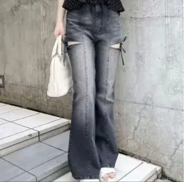 INGNI 사이드 리본 컷 데님 잉그 M