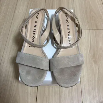 FABIO RUSCONI 베이지 스트랩 샌들 24.5cm