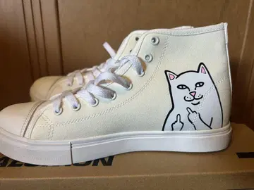 RIPNDIP NERMAL 고양이 스니커즈 화이트 하이컷 26cm