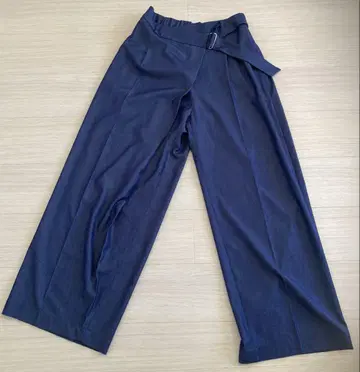 PLST 네이비 샴브레이 팬츠 XL