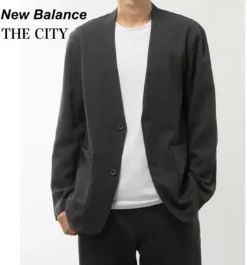 New Balance THE CITY 노카라 자켓 그레이 싱글 2단 버튼