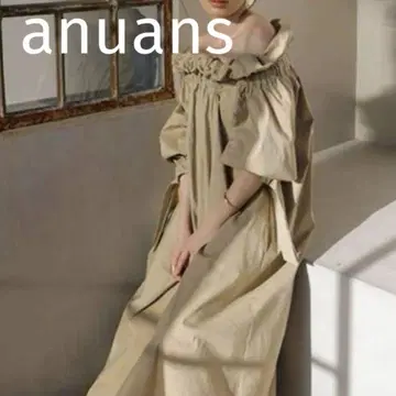 anuans 벌룬 넥 오프숄더 볼륨 원피스 아누안스