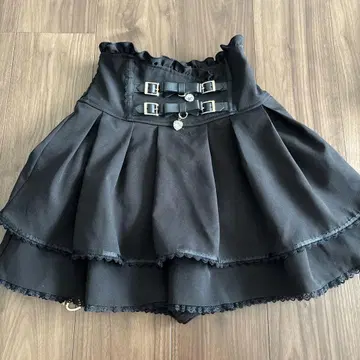 리즈리사 이중 벨트 치마바지 블랙