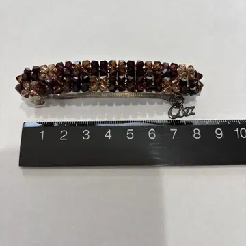 COMPLEX BIZ 브라운 계열 크리스탈 비즈 머리핀 약 8cm