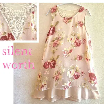 silent worth 플라워 시어 슬리브리스 원피스 SIZE F