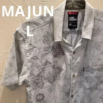 MAJUN 마준 카리유시 의류 꽃무늬 알로하 셔츠 L