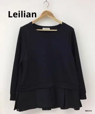 Leilian 레리안 레이어 절개 디자인 티셔츠 블랙