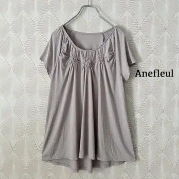 Anefleul 반팔 티셔츠 블라우스 그레이 비침 있음 여름 a1884