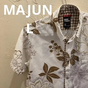 MAJUN 마준 카리유시 의류 꽃무늬 반팔 셔츠 L