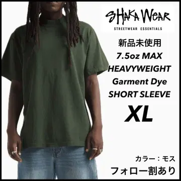 샤카웨어 미사용 새상품 7.5oz 가먼트 다이 반팔 티셔츠 모스 XL