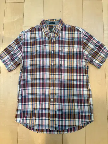 pendleton 반팔 셔츠 M 마드라스 체크 버튼 다운 펜들턴
