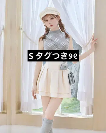 S 미셸 마카롱 슬림 레그 스커트 아이보리 이너 팬츠 포함