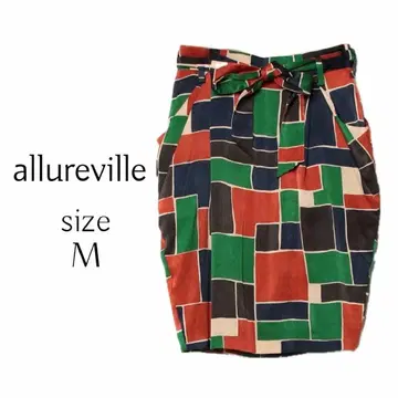 allureville (알아바일) 벨트 포함 컬러 블록 타이트 스커트