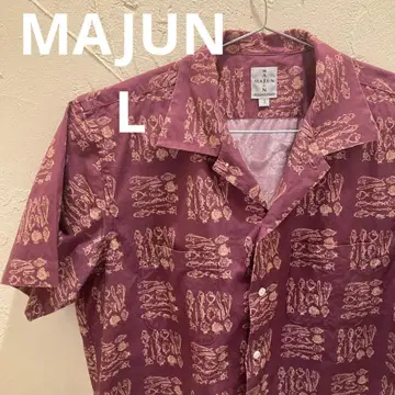 MAJUN 마준 카리유시 의류 오키나와산 알로하 셔츠 사이즈 L