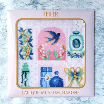 미사용 새상품 FEILER 페이러 손수건 하코네 라릭 미술관 블루