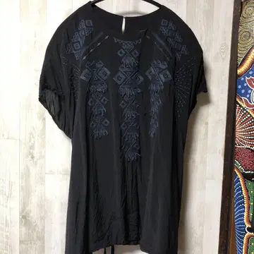 주카 핸드 자수 탑 튜닉