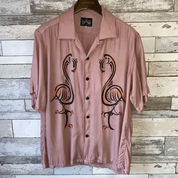 DRESS HIPPY 레이온 오픈 카라 셔츠 sizeM 일본제