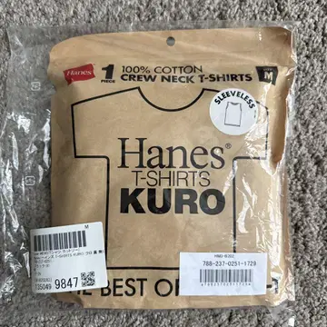 Hanes KURO (헤인즈 쿠로) 슬리브리스 M 사이즈