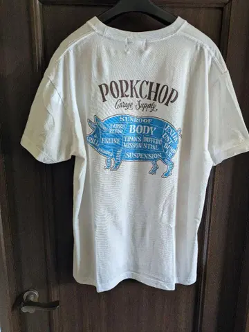 PORKCHOP 화이트 티셔츠 L 사이즈