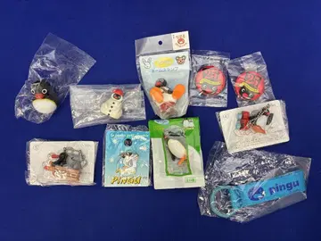 Pingu 미니 피규어 스트랩 네임 스탬프 미니 캔뱃지