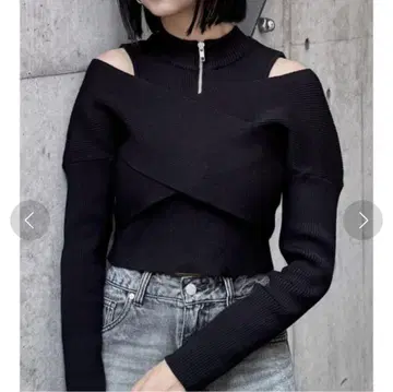 MURUA 카슈쿨 하프 지퍼 탑