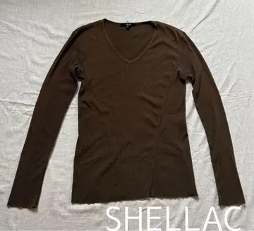 SHELLAC 셀락 티셔츠 롱 T 카키 컷오프 44
