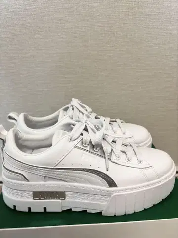푸마 Mayze UT Metallic 25cm 실버 통굽 스니커즈
