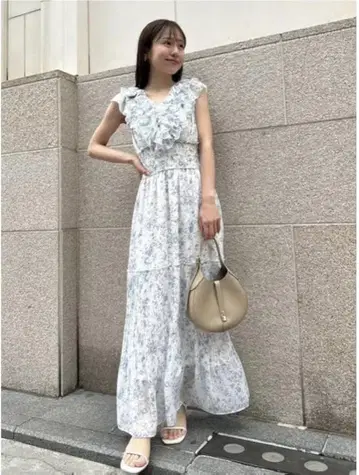 snidel Sustaina 플리츠 프릴 원피스