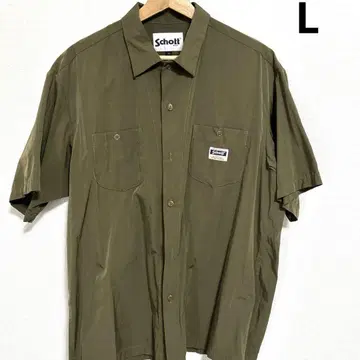 Schott 반팔 워크 셔츠 L 사이즈 올리브