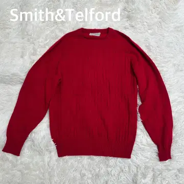 Smith&Telford 퓨어 캐시미어 스코틀랜드제 긴팔 니트 레드