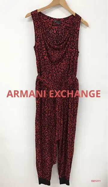 ARMANI EXCHANGE 올인원 점프 수트 레오파드 무늬 레드