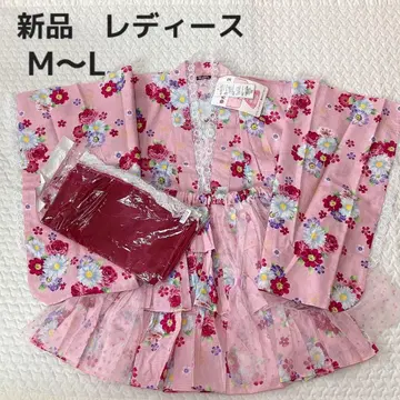 새상품 여성용 유카타 드레스 유카타 M L 핑크 튤 세퍼레이트 꽃