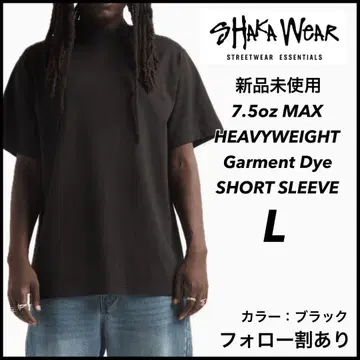 샤카웨어 미사용 새상품 7.5oz 가먼트 다이 반팔 티셔츠 블랙 L