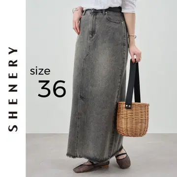 새상품 SHENERY 데님 롱 스커트 시너리 블랙 데님 스커트