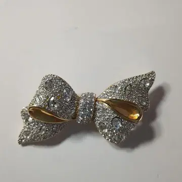 스와로브스키 Swarovski 리본 크리스탈 브로치 새상품급