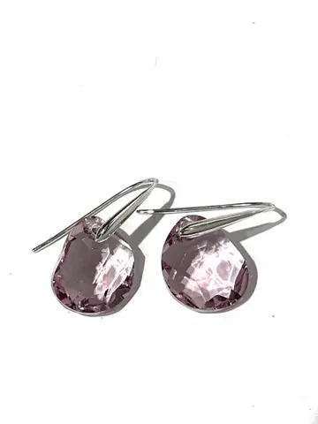 SWAROVSKI 스와로브스키 핑크 귀걸이 크리스탈 드롭 양쪽 귀