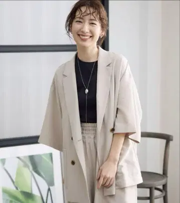 렙심 루즈 W 브레스트 자켓 베이지