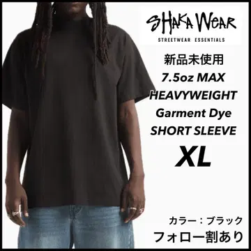 샤카웨어 미사용 새상품 7.5oz 가먼트 다이 반팔 티셔츠 블랙 XL