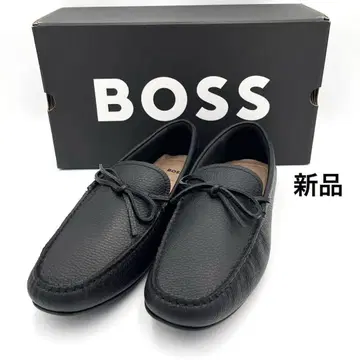레어 새상품 BOSS 모카신 가죽 신발 블랙 43 27cm 박스 포함