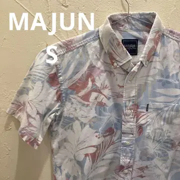 VARIOUS MAJUN 마준 카리유시 의류 플로럴 반팔 셔츠 S