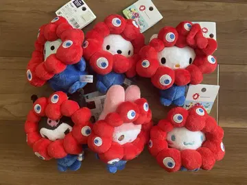 새상품  미야쿠미야쿠 변신 봉제 인형 키링 카라비너 포함 6종 세트