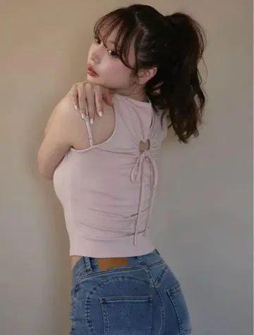 andmary 하트 포인트 탑 핑크 정품