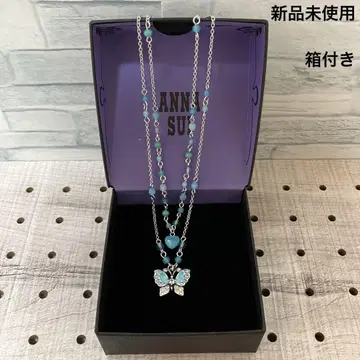 안나수이 목걸이 나비 블루 2줄